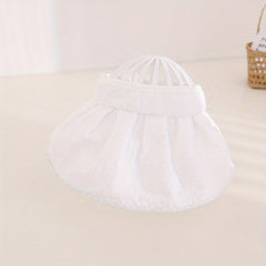 Kids Breathable Embroidered Wide Brim Hat