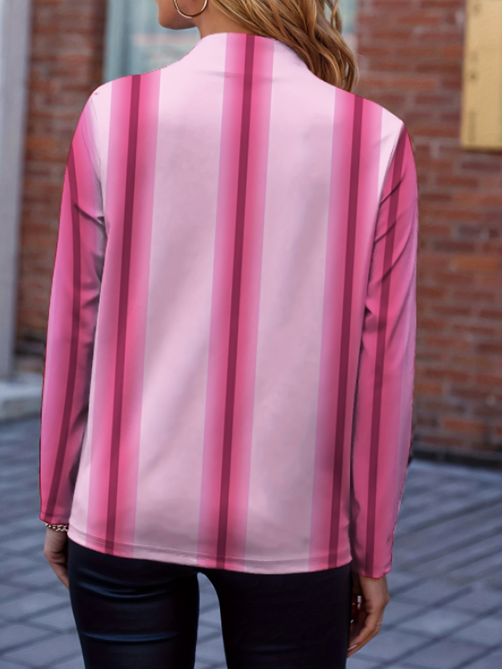 Graphic Print Open Front Blazer Long Sleeve for Office