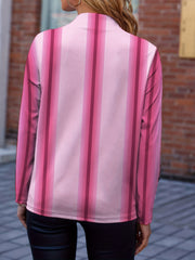 Graphic Print Open Front Blazer Long Sleeve for Office