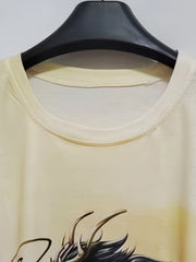 Men's Dragon Print Sports T-shirt Round Neck Tee Shirt For Summer