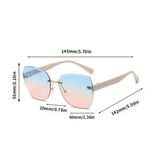 Gradient UV400 Rimless Sunglasses for Summer Travel