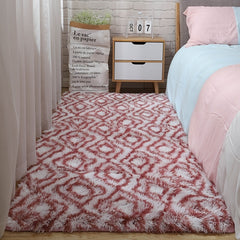 Soft Geometric Patterned Plush Rug for Bedroom 23.6x42.7in