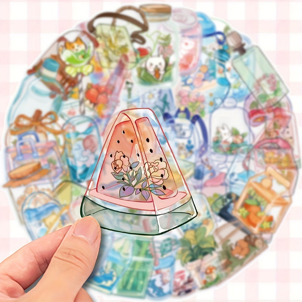50 Mixed Cartoon Vinyl Stickers for Laptop Water Bottle Car Scrapbook