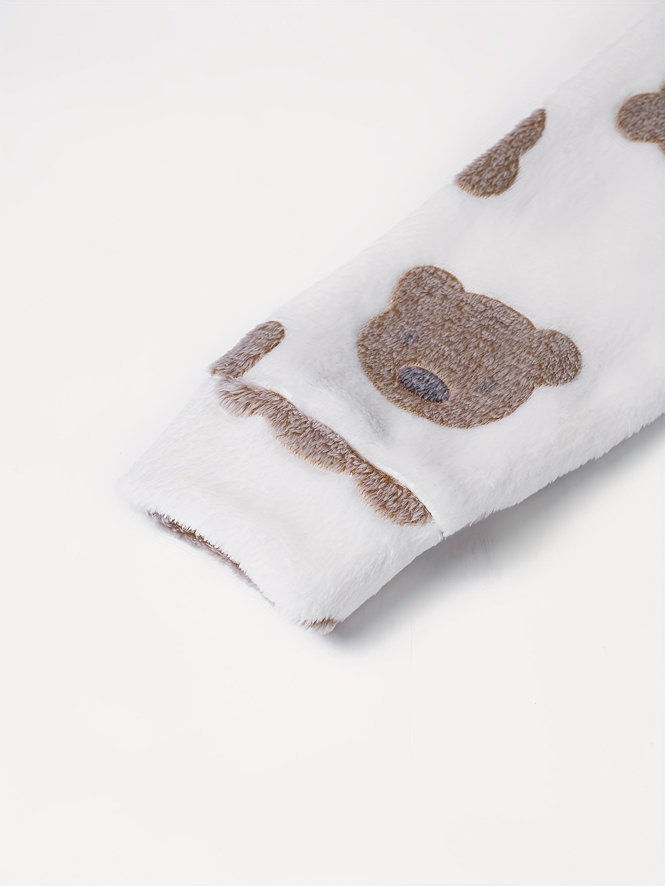 Bear Print Flannel Lounge Set - Warm Pajamas