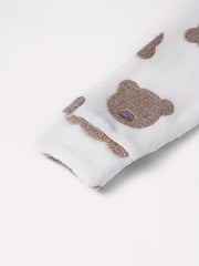 Bear Print Flannel Lounge Set - Warm Pajamas
