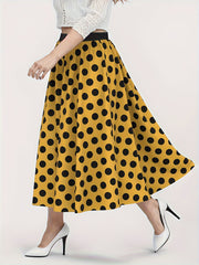 Dot Print A-line Maxi Skirt