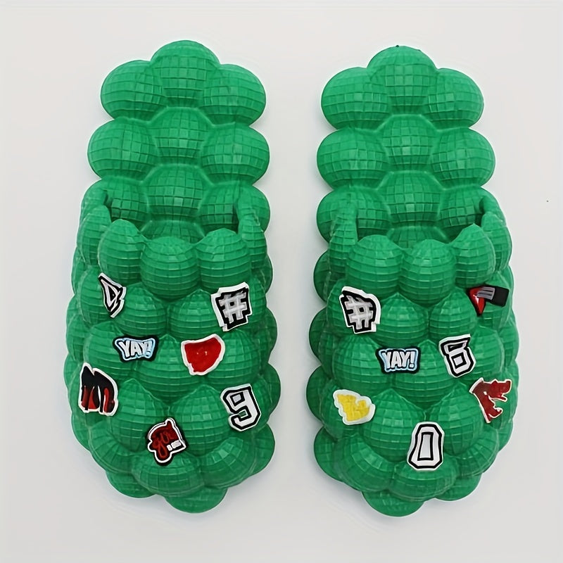 Men's Platform Bubble Slides with Charms Kids Outdoor Beach Shoes