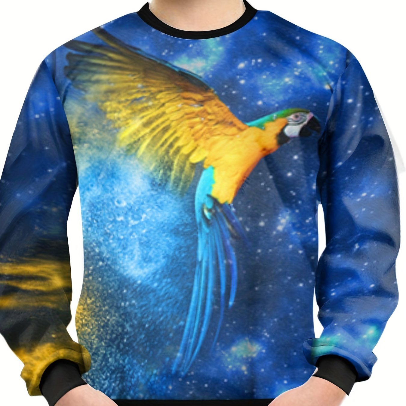 Teens Parrot 3D Print Sweatshirt Kids Casual Pullover Street Wear