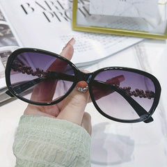 Oval Rhinestone Gradient Sunglasses UV400