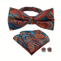Stylish Paisley Bow Tie Set