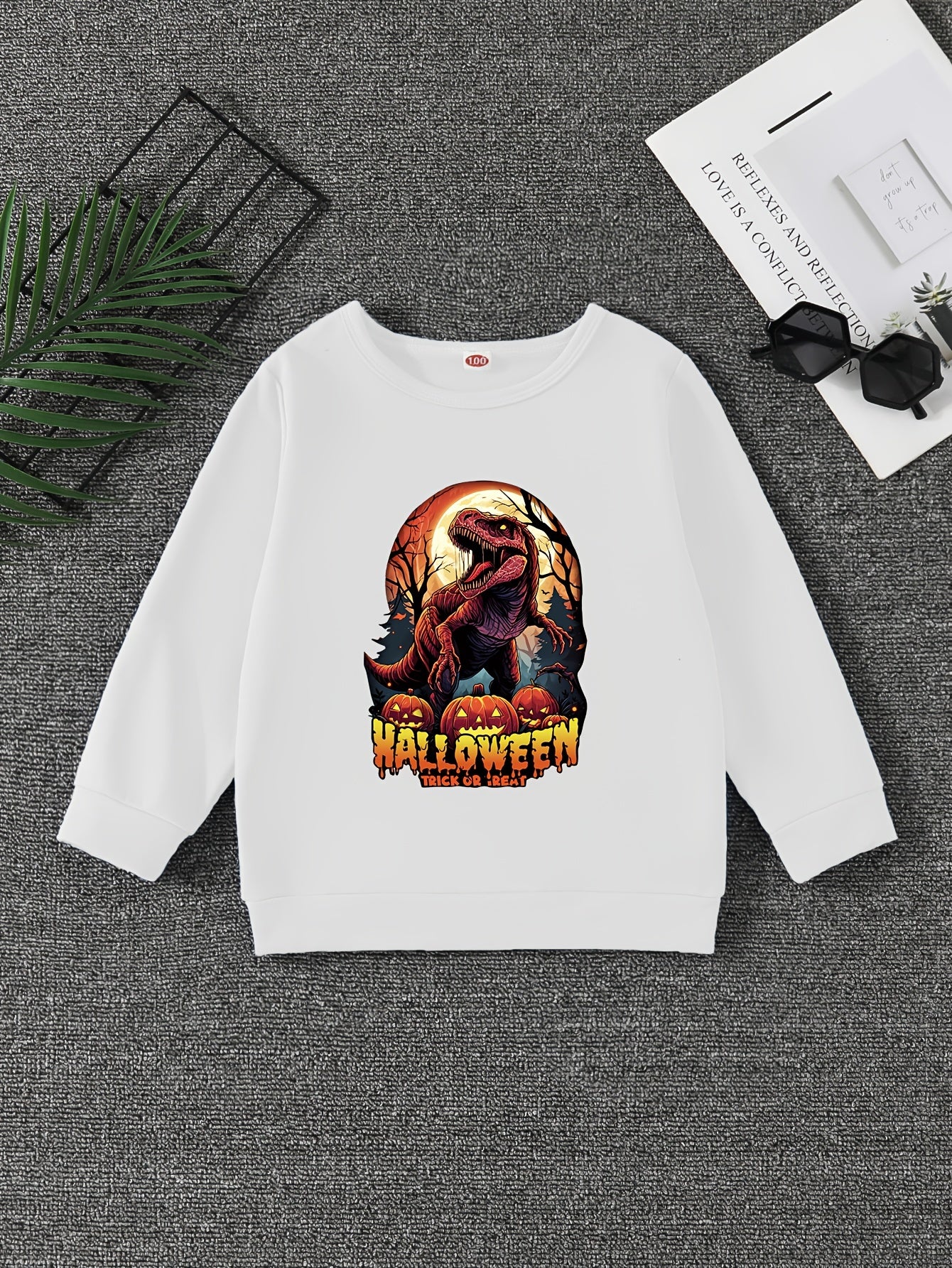 Halloween Horror Dinosaur Boys Sweatshirt