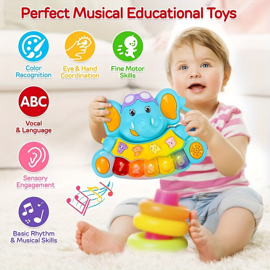 Elephant Shaped Musical Piano Toy for Kids