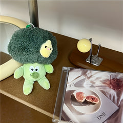 Vegetable Broccoli Keychain Plush Doll Backpack Decoration