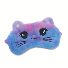 Cartoon Cat Sleep Eye Mask Plush Blackout Blindfold
