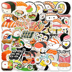 50pcs Sushi Graffiti Series Stickers Waterproof DIY Diary Sticker Pack