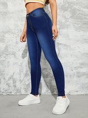 High Waist Skinny Jeans Stretchy Slim Fit Denim Pants