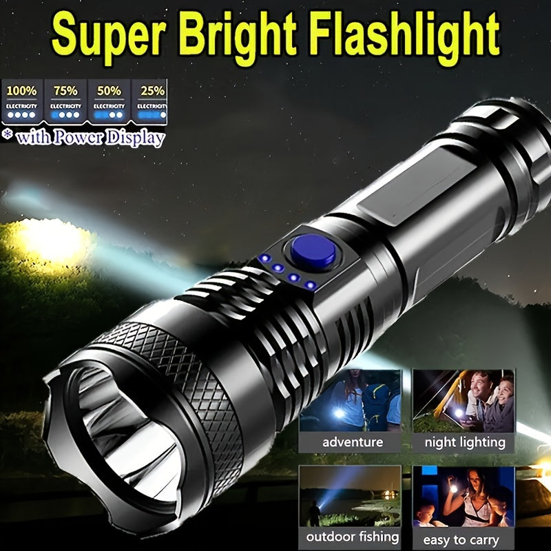 USB Rechargeable Handheld Flashlight LED Light for Camping Backpacking Hiking