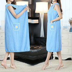 Adults Flower Pattern Bath Skirt, Absorbent & Quick Drying Towel