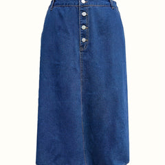 Button Up Maxi Denim Skirt
