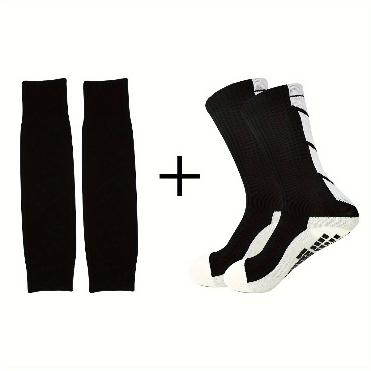 Men's Breathable Fitness Football Leg Cover Anti Slip Socks Shin Guards