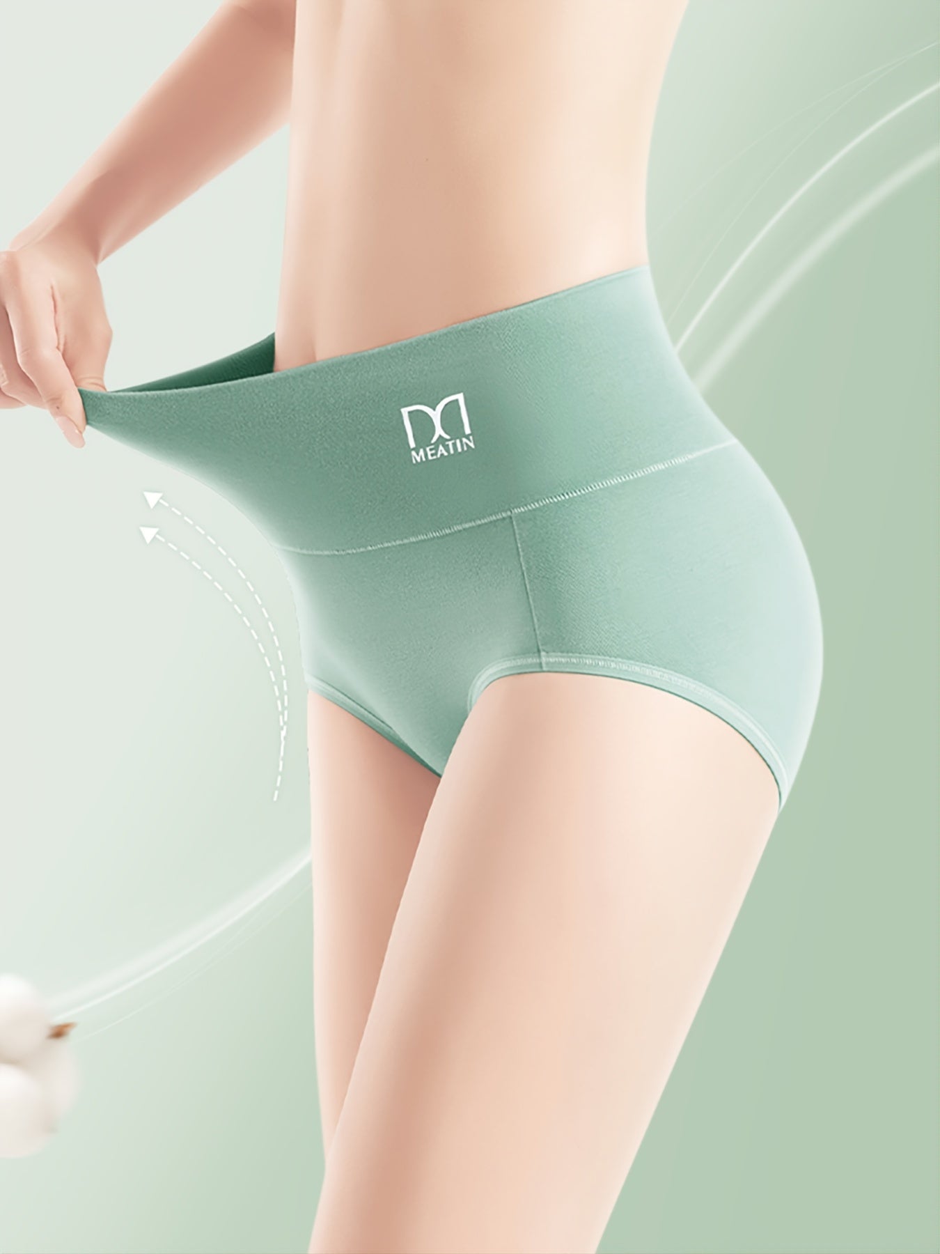 4 Pcs Women's Cotton Full Coverage Briefs Comfortable Tummy Control Panties