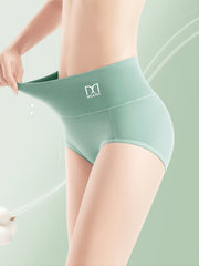 4 Pcs Women's Cotton Full Coverage Briefs Comfortable Tummy Control Panties