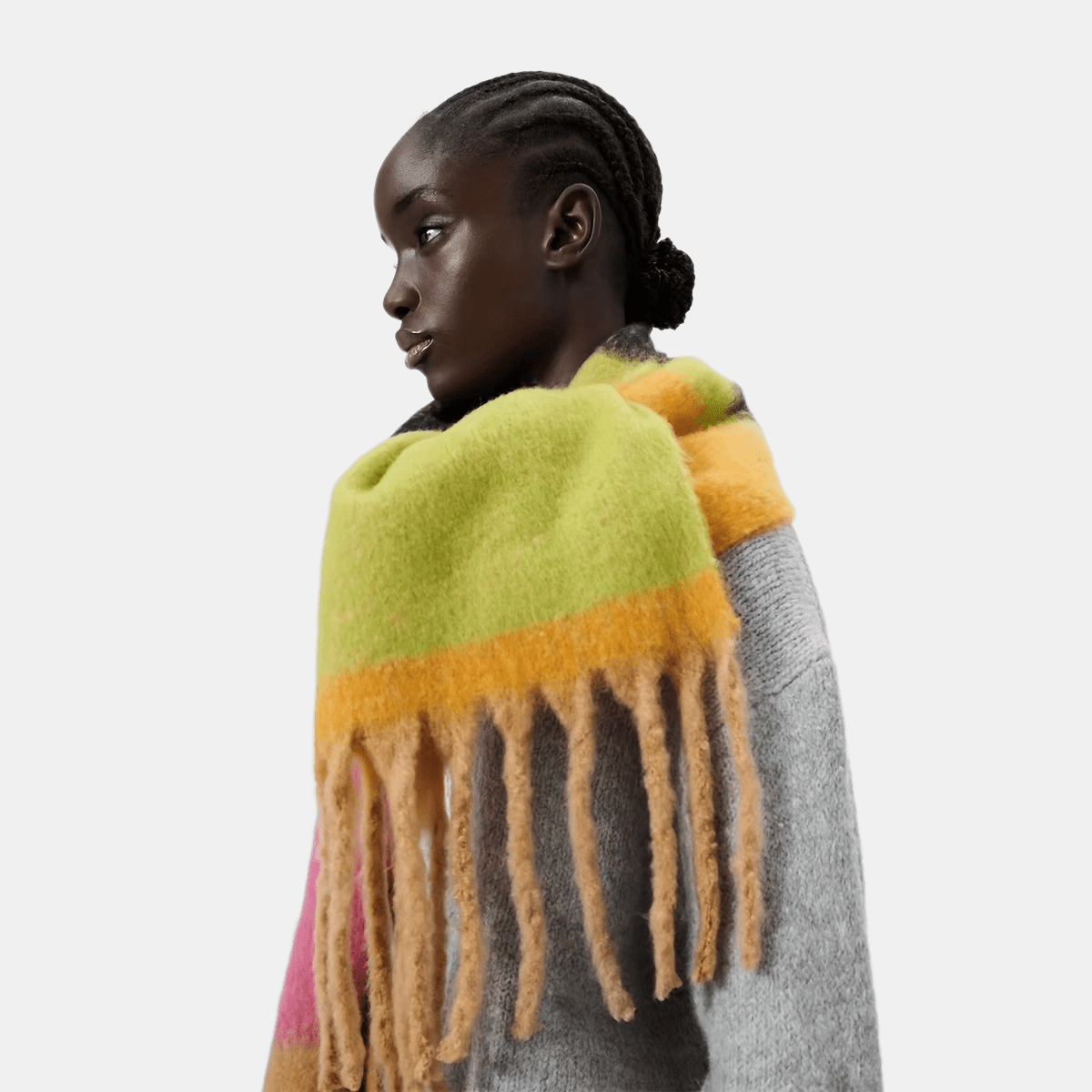 Soft Tassel Scarf Warm Shawl for Autumn & Winter