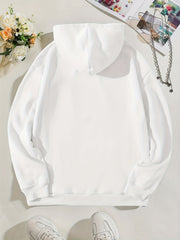 Kangaroo Pocket Preppy Hoodie Casual Long Sleeve Drawstring Hoodies