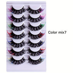 7 Pairs DIY False Eyelashes 6D Curly Soft Bushy Colored Perfect Fitting
