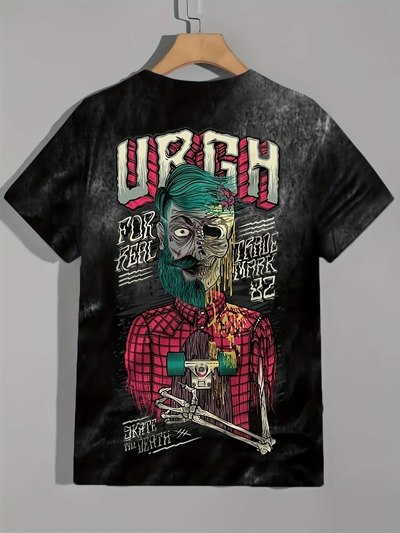 Zombie Pattern Print Men's Short Sleeve T-shirt Graphic Tee
