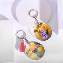 120pc Acrylic Keychain Blank w/ Rings & Tassels Bulk Craft Key Chain Men