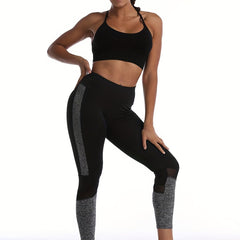 Mesh Insert Sports Yoga Leggings High Elastic Butt Lifting Pants