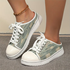 Women's Denim Flat Canvas Shoes Lightweight Low Top Sport Shoes