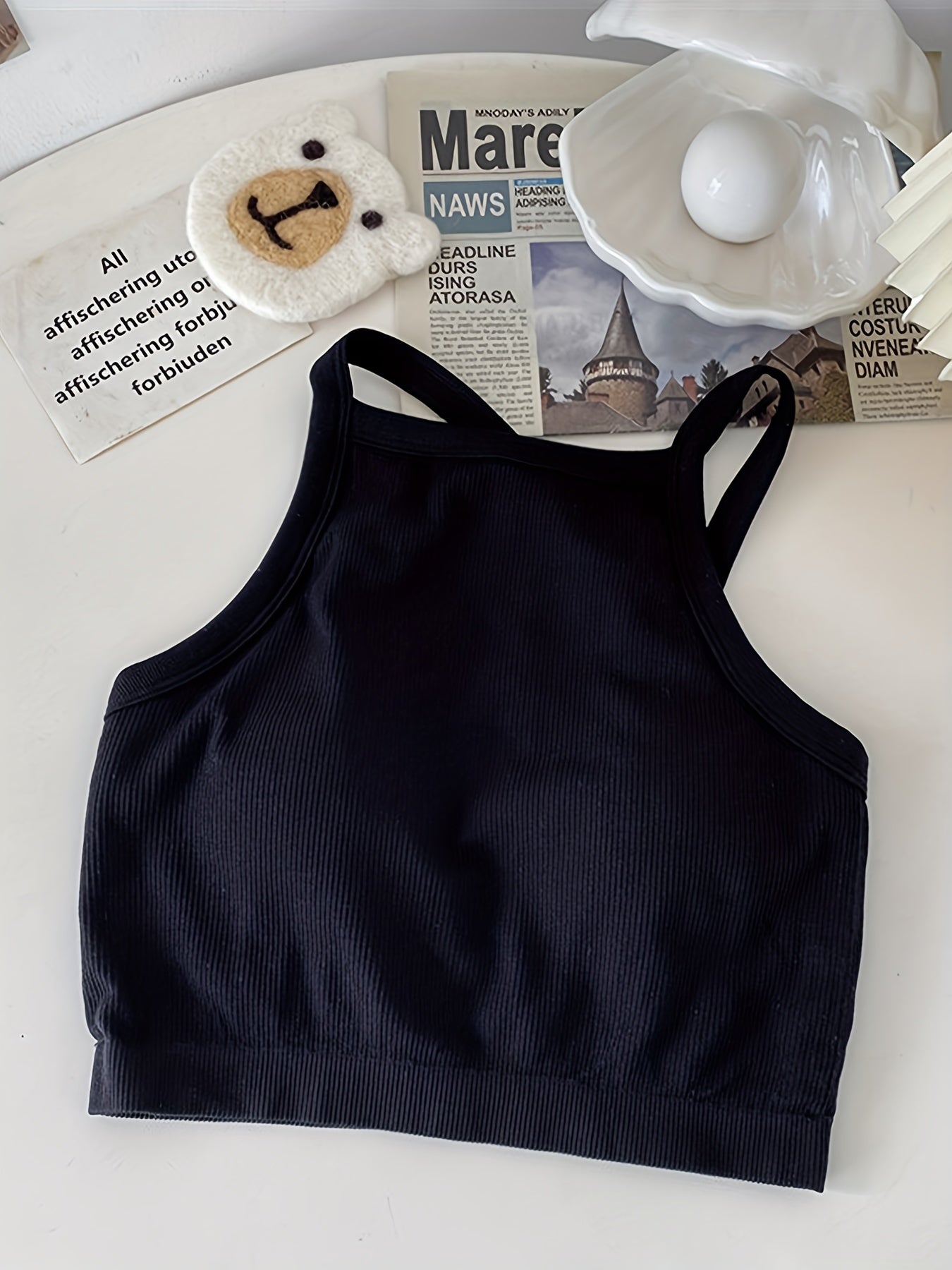 Camisole Halter Top With Chest Pads for Teens 13-20 Years