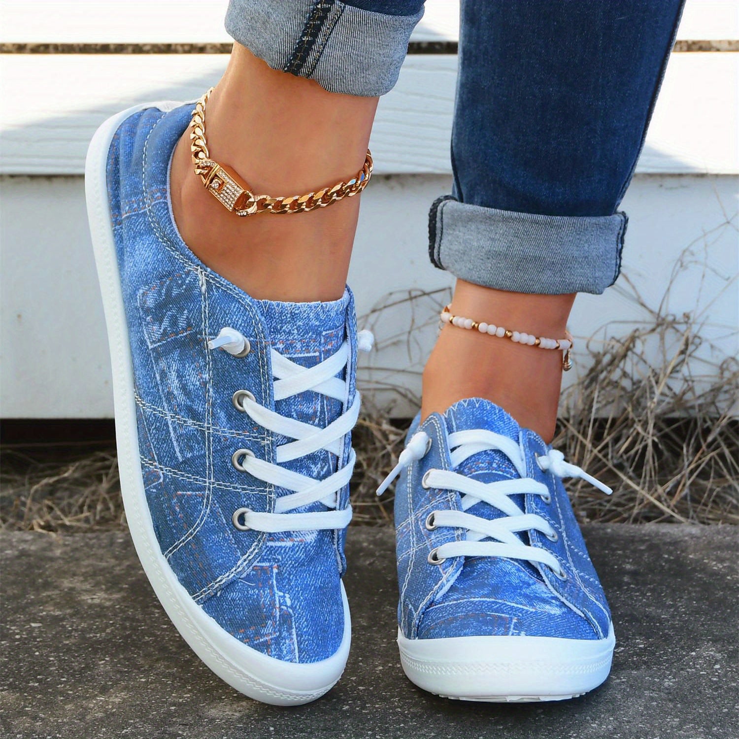 Women's Canvas Shoes Low Top Casual Shoes Lightweight Flat Shoes