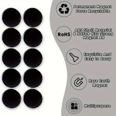 10pcs Small Round Fridge Magnets for Kitchen Cabinet Whiteboard Office