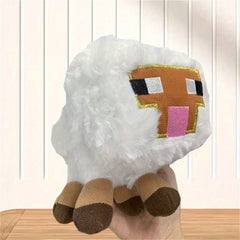Plush Sheep Toy Stuffed Animal Brown Accents High Fabric Compact Size