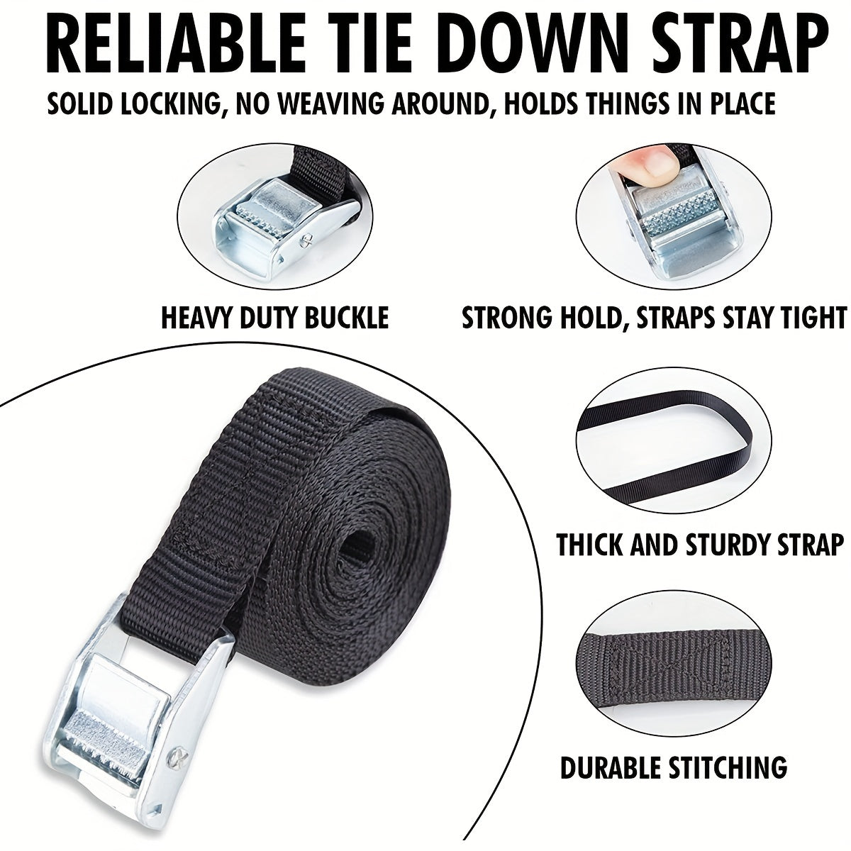 24 Lashing Straps Cargo Tie Down Strap Up To 200lbs