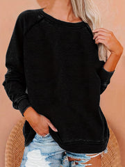 Raglan Neck Pullover Sweatshirt Long Sleeve for Women