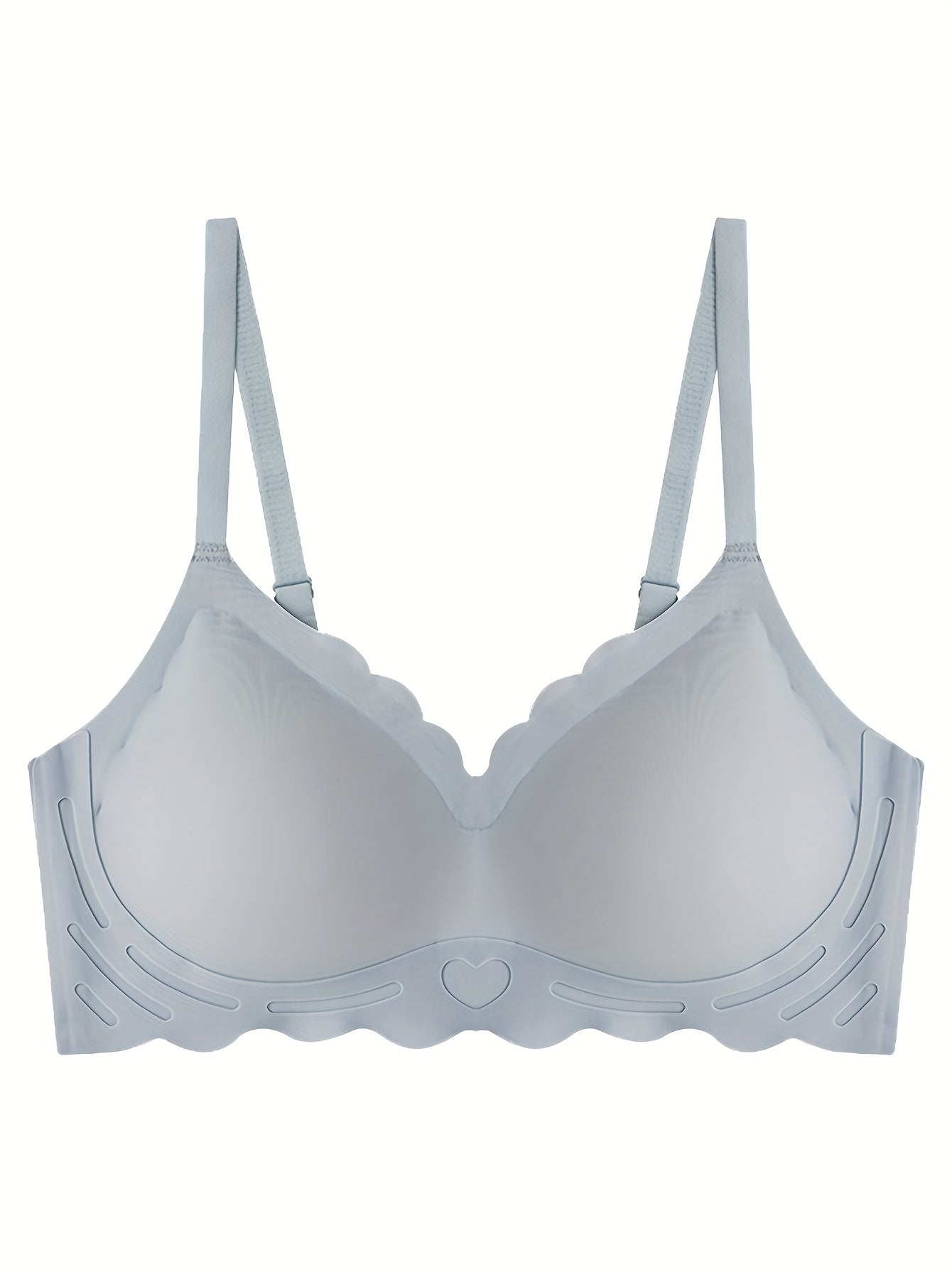 Scallop Trim Wireless Bra Push Up Bra Lingerie