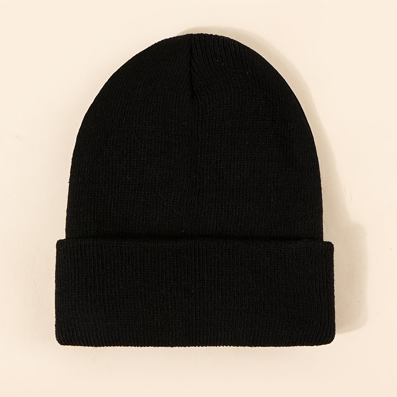 Letter Knit Beanie Cap Unisex Winter Hat Christmas Gift