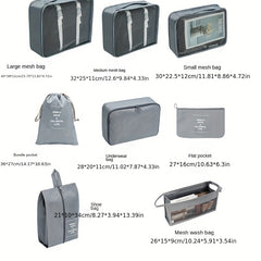 11 Pcs Travel Luggage Bag Set Solid Packaging Cubes Dustproof Storage Bags