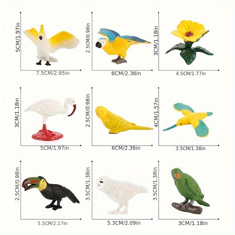 Simulation Parrot & Flamingo Model Set for Desktop Decor