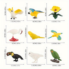 Simulation Parrot & Flamingo Model Set for Desktop Decor