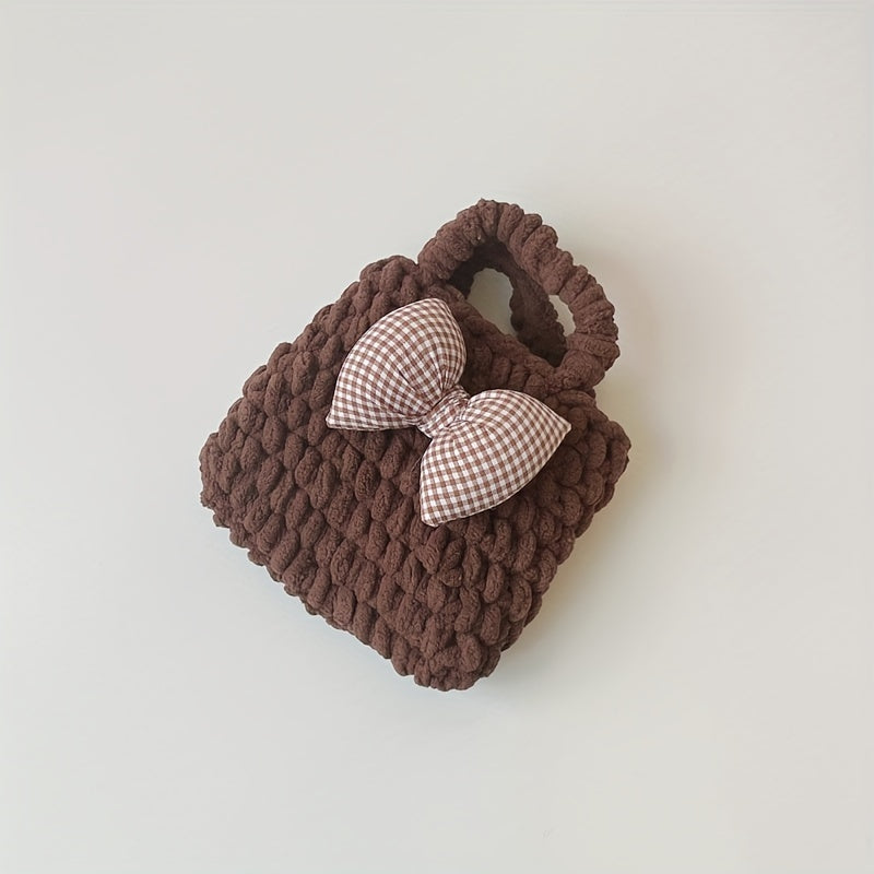 Girls Bow Decor Clutch Bag Small Storage Coin Purse