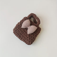 Girls Bow Decor Clutch Bag Small Storage Coin Purse