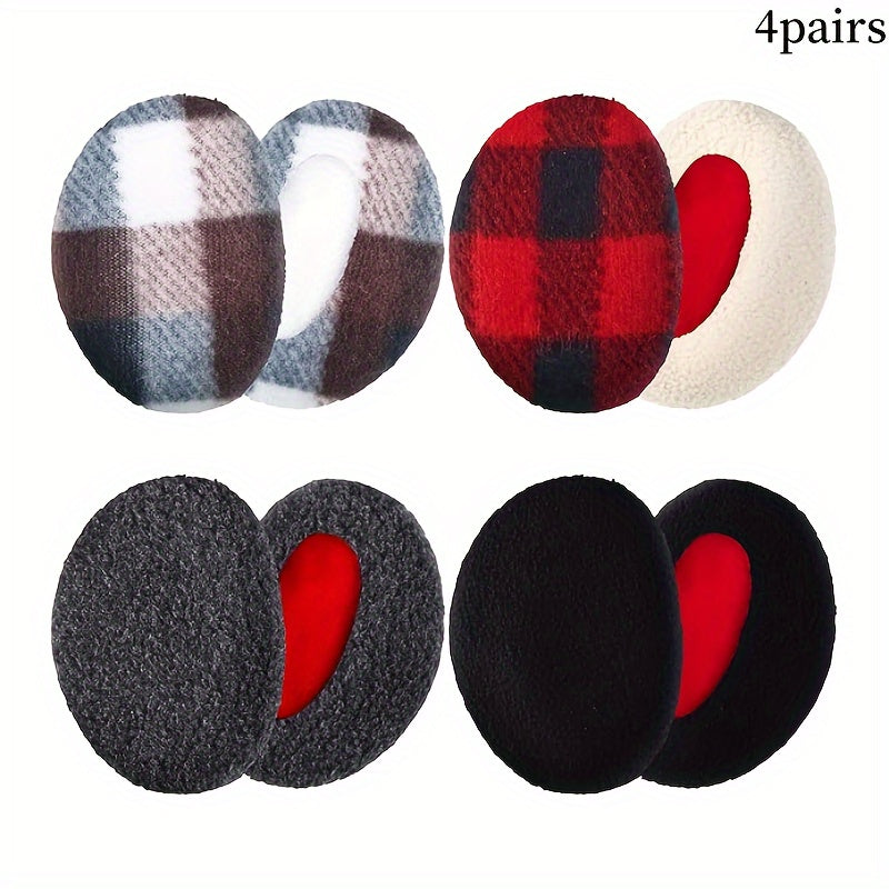 4 Pairs Bandless Thick Winter Ear Covers for Women Men