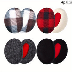 4 Pairs Bandless Thick Winter Ear Covers for Women Men