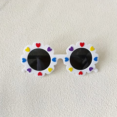 Heart Pattern Round Sunglasses for Girls and Boys
