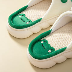 Women's Frog House Slippers Soft Sole Anti-slip Warm Plush Home Shoes